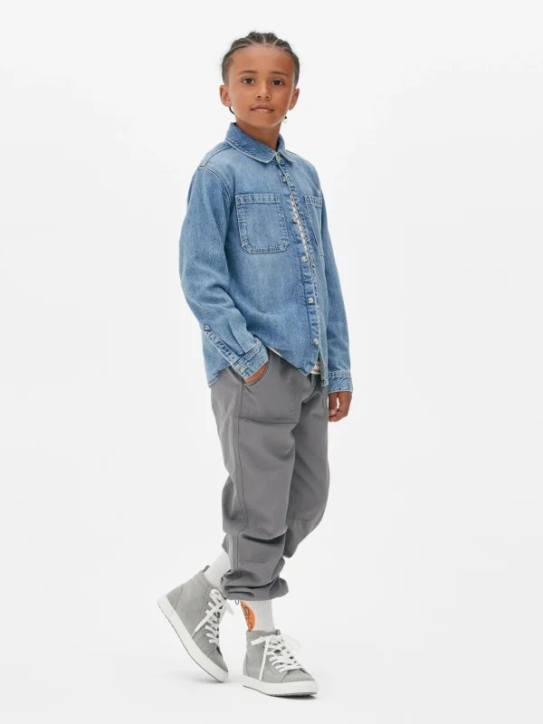 Primark Long Sleeve Denim Shirt Blue Flash Sale