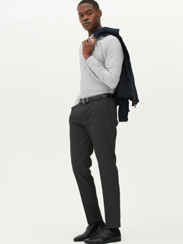 Primark Long Sleeve Regular Fit Shirt Gray Sale