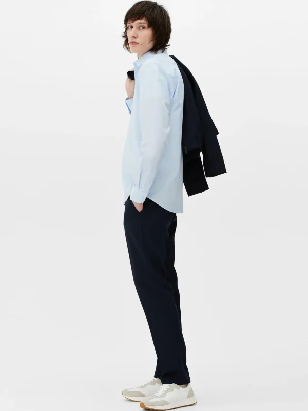 Primark Long Sleeve Regular Fit Shirt Blue Sale