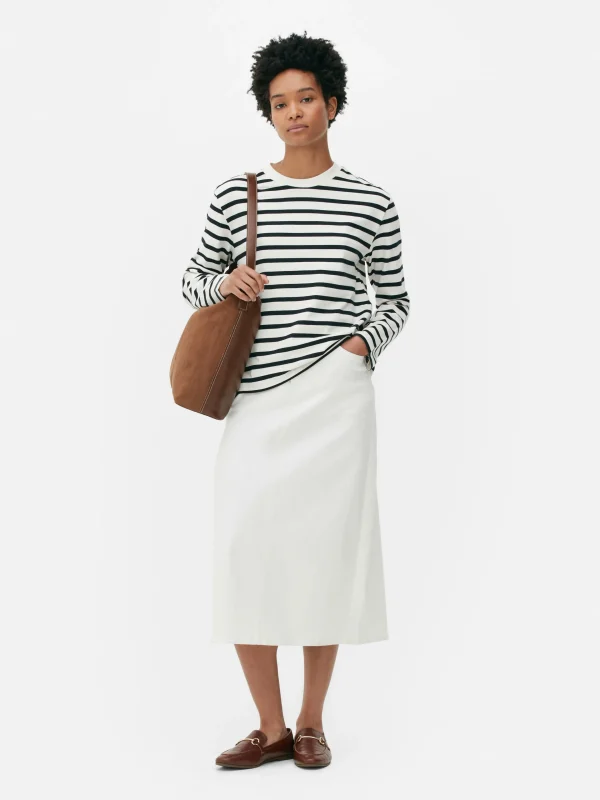 Primark Long Sleeve Top White/Black New
