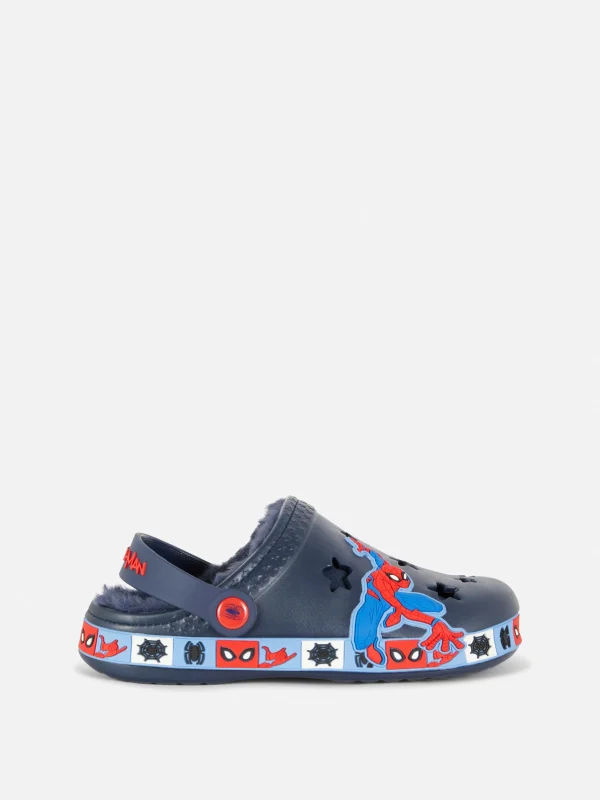 Primark MARVEL Spider-Man Faux Fur Clogs Navy Hot