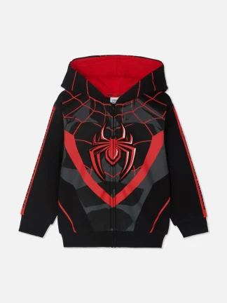 Primark Marvel Spider-Man Miles Morales Zip Hoodie Black Flash Sale