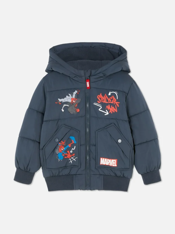 Primark Marvel Spider-Man Puffer Jacket Dark Blue Discount