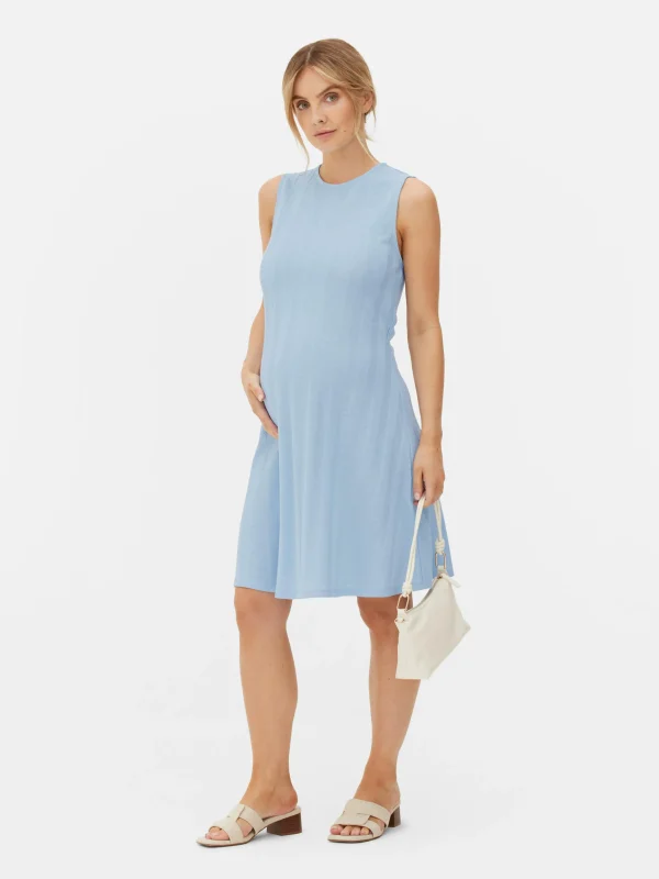 Primark Maternity Sleeveless Mini Dress Blue Flash Sale
