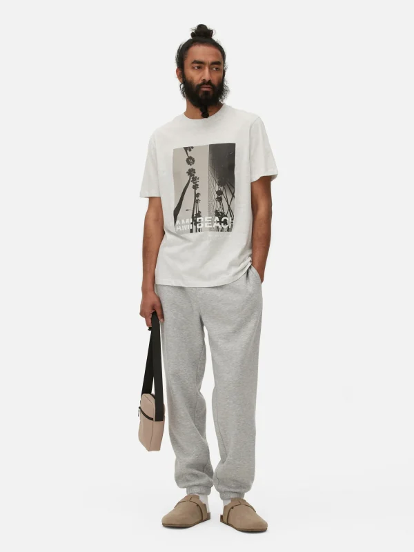 Primark Miami Beach T-Shirt Light Gray Best Sale