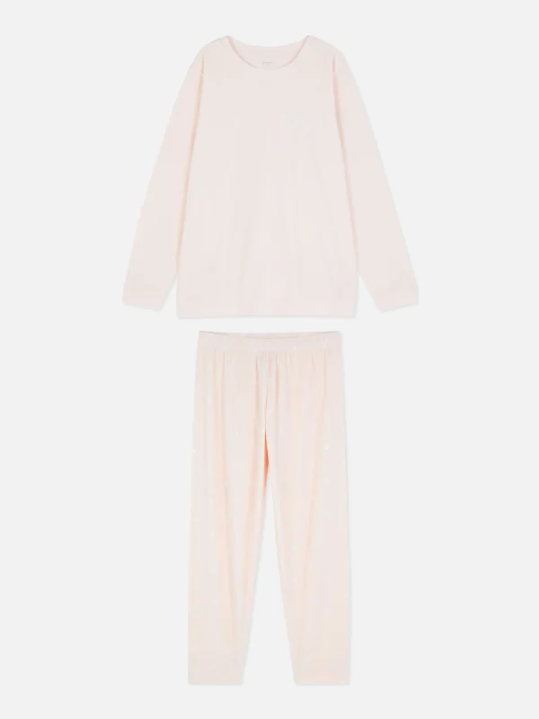 Primark Microfleece Long Sleeve Pajamas Blush Cheap