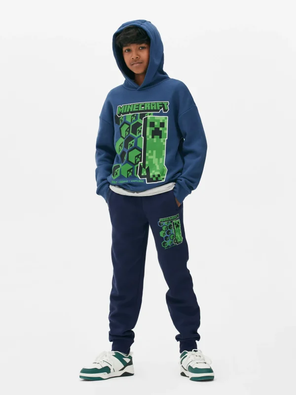 Primark Minecraft Creeper Hoodie Blue Clearance