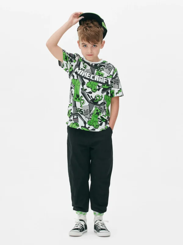 Primark Minecraft Creeper Print T-Shirt Multi Best Sale