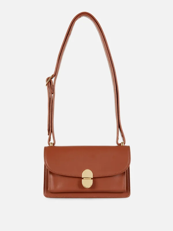 Primark Mini Lock Crossbody Bag Tan Clearance