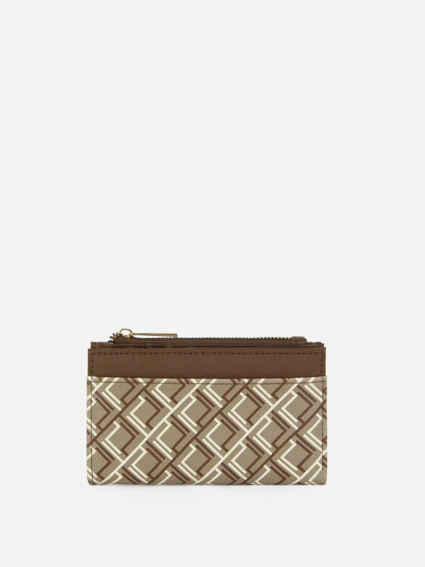 Primark Monogram Zip Purse Chocolate Clearance