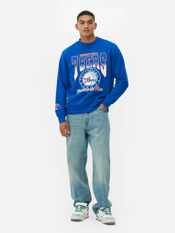 Primark NBA Philadelphia 76ers Graphic Sweatshirt Blue Outlet