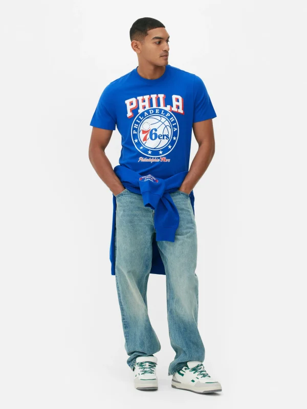 Primark NBA Philadelphia 76ers Graphic T-Shirt Blue Sale