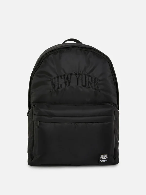 Primark New York Embroidered Backpack Black Hot