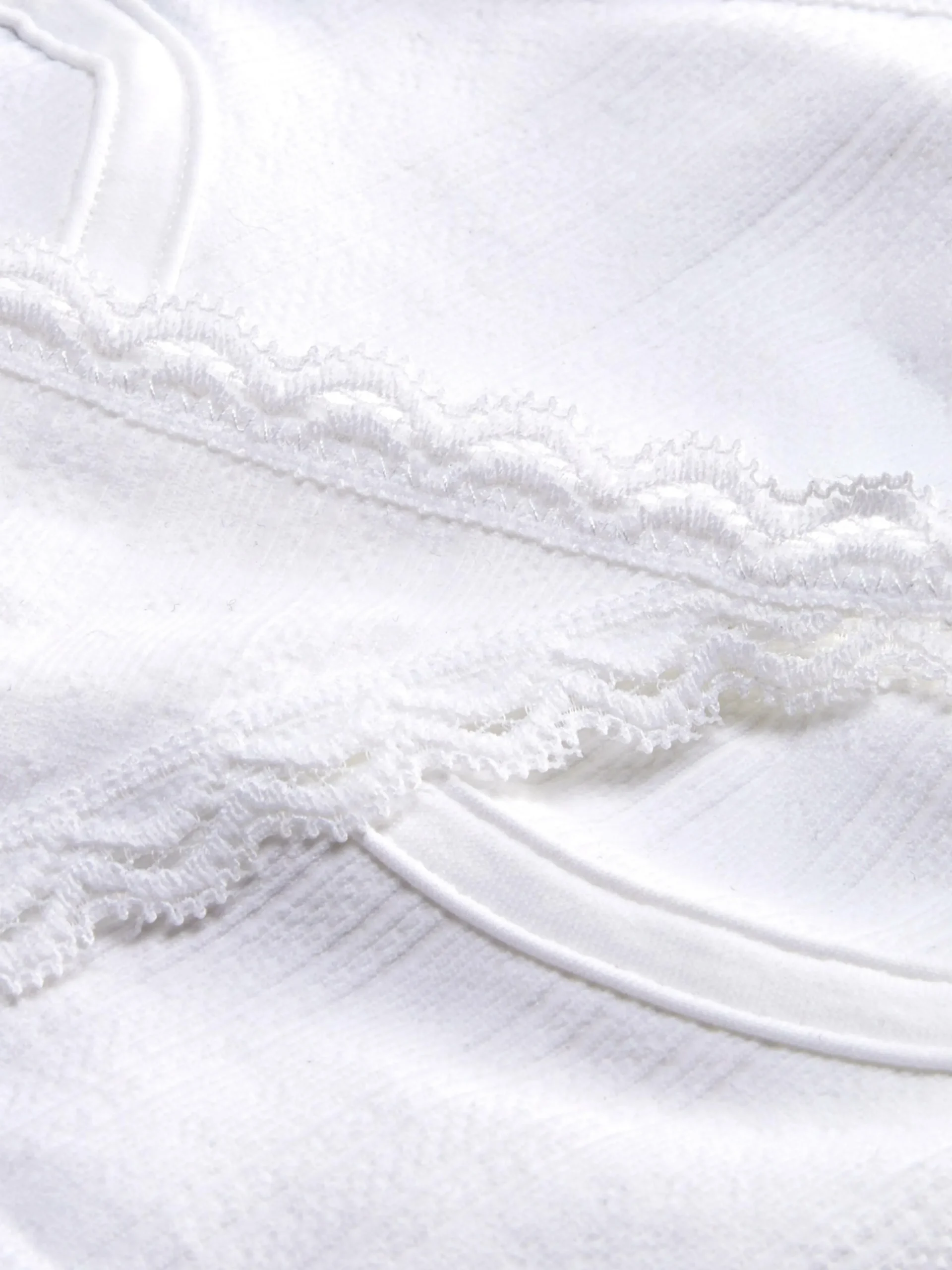 Primark Non-Padded Pointelle Longline Bra Lingerie Set White Hot