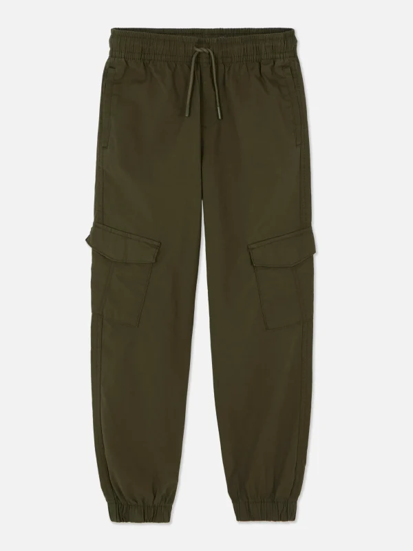 Primark Older Boy Cargo Pants Olive Clearance