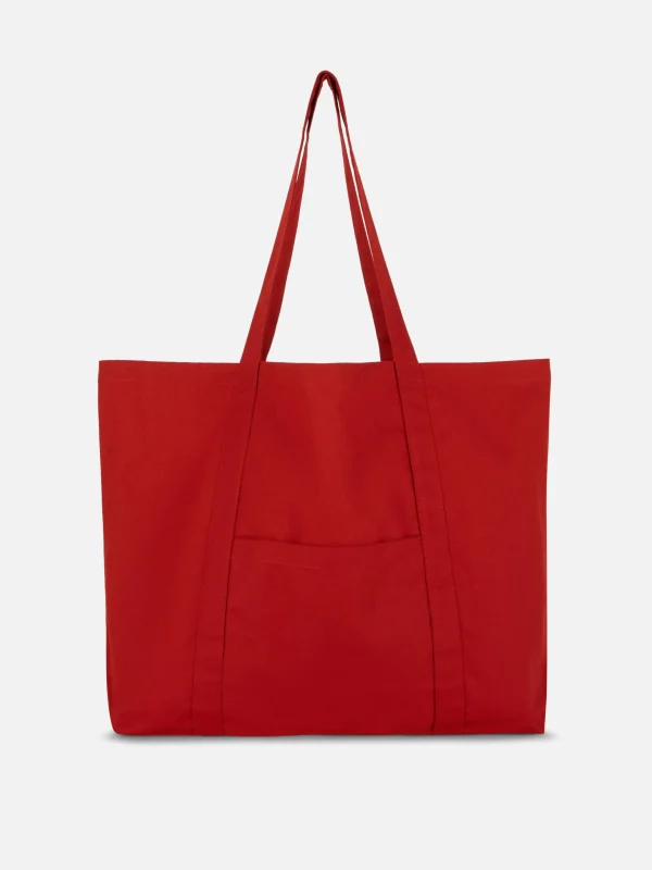 Primark Oversized Canvas Shopper Red Online