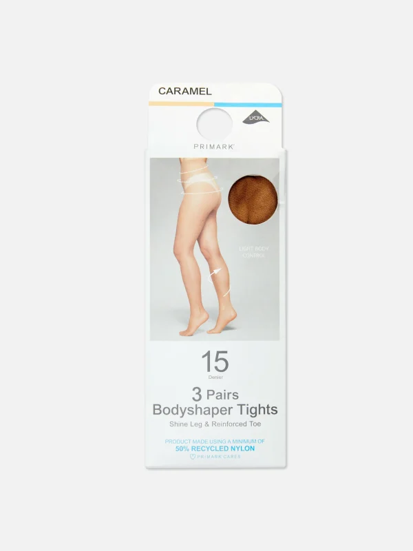 Primark 3-Pack 15 Denier Body Shaper Tights Caramel Best Sale