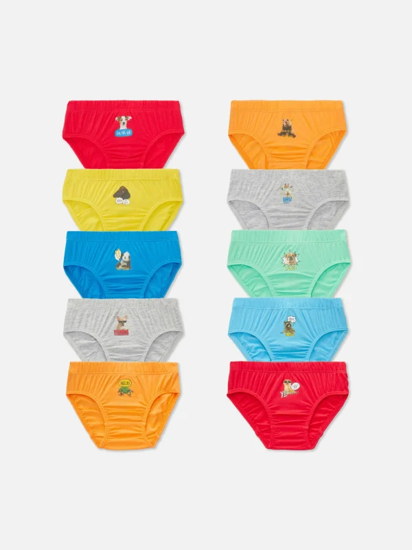 Primark 10-Pack Animal Graphic Briefs Multi Store