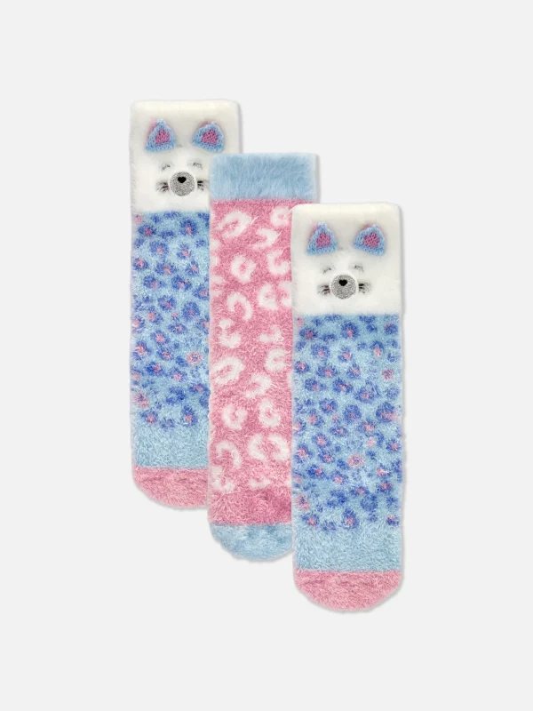 Primark 2-Pack Animal Spot Cozy Socks Pink Cheap