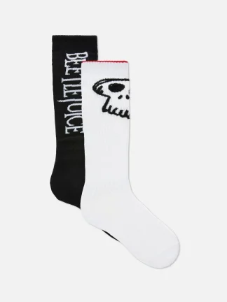 Primark 2-Pack Beetlejuice Crew Socks Purple Clearance