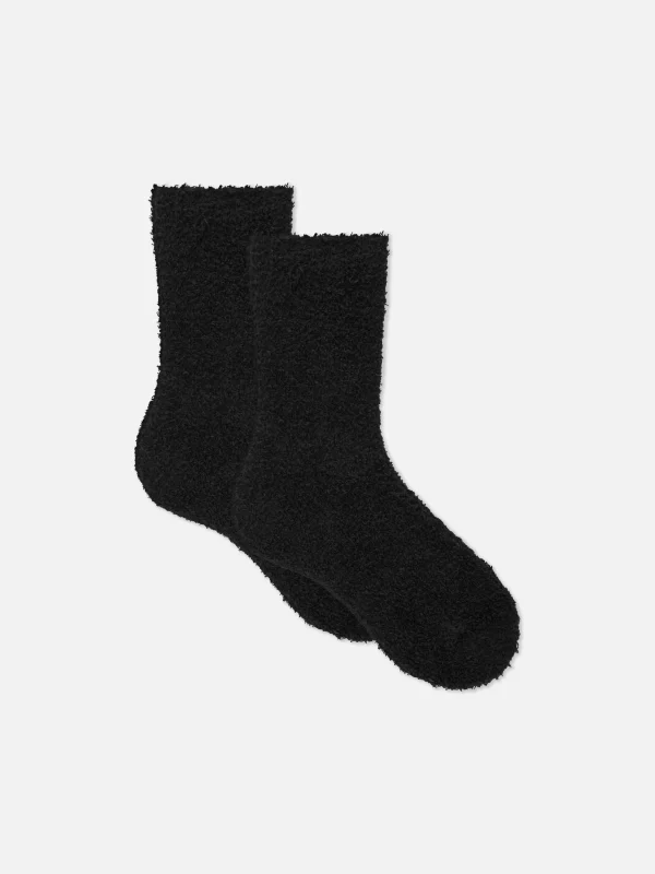 Primark 2-Pack Bouclé Crew Socks Black Fashion