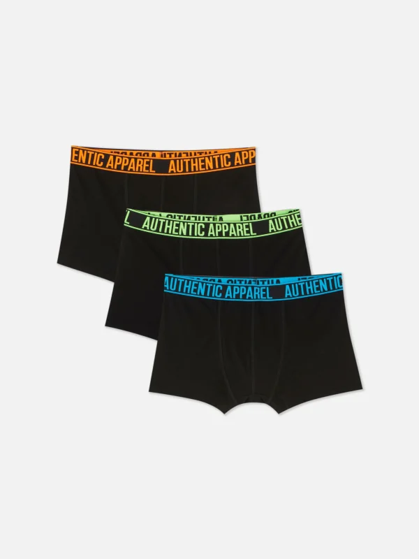 Primark 3-Pack Bright Waistband Boxer Briefs Black Outlet