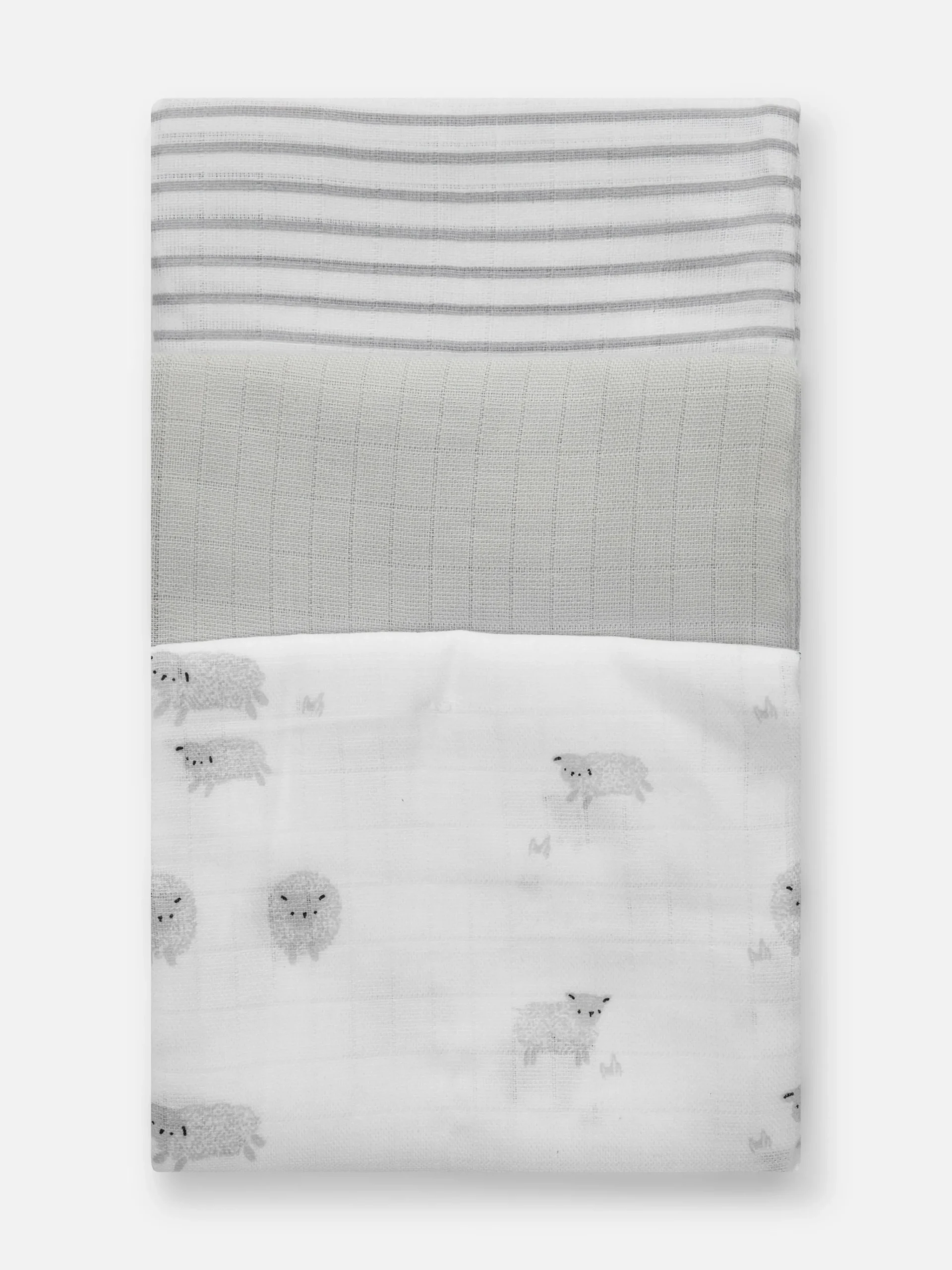Primark 3-Pack Burp Cloths Gray Cheap
