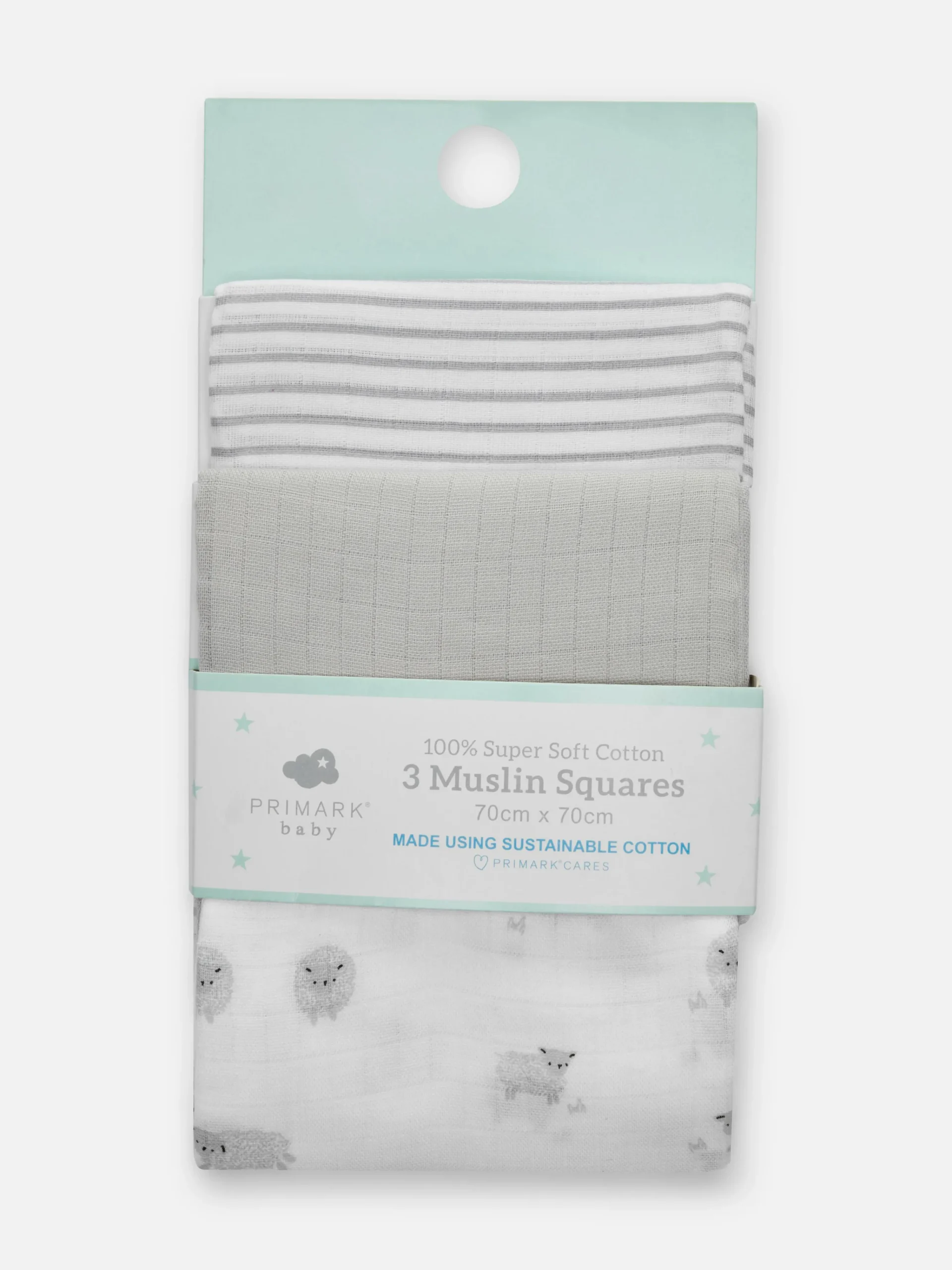 Primark 3-Pack Burp Cloths Gray Cheap