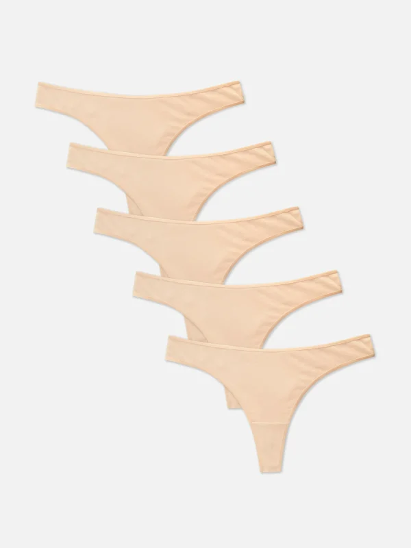 Primark 5-Pack Classic Thongs Taupe Discount