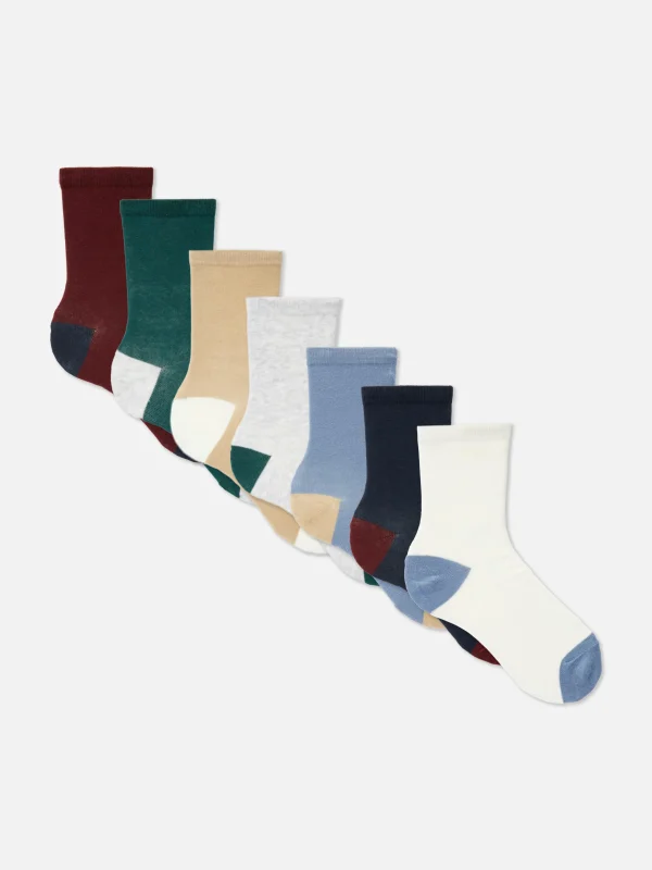 Primark 7-Pack Color Block Ankle Socks Multi Fashion