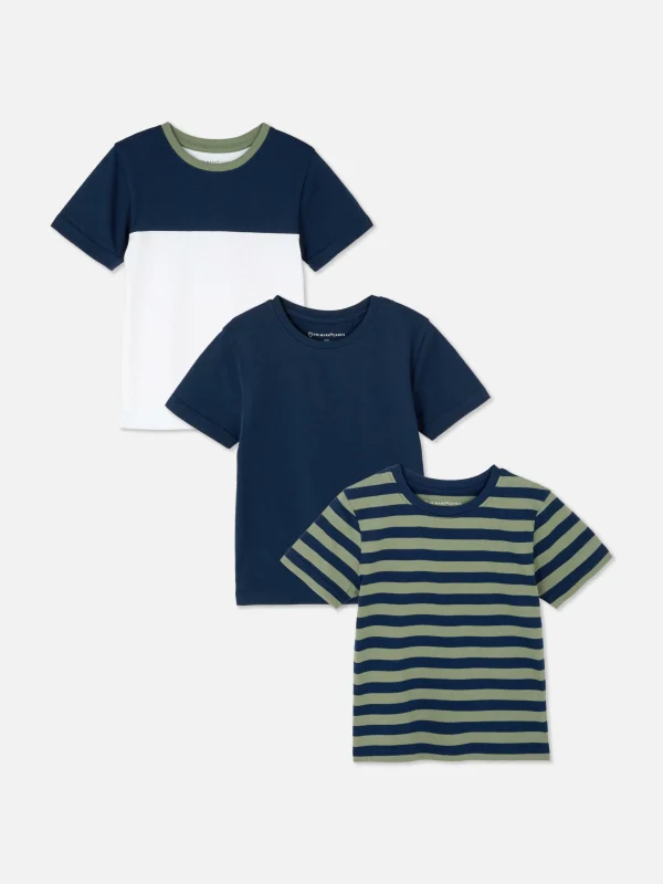 Primark 3-Pack Crew Neck T-shirts Olive Hot
