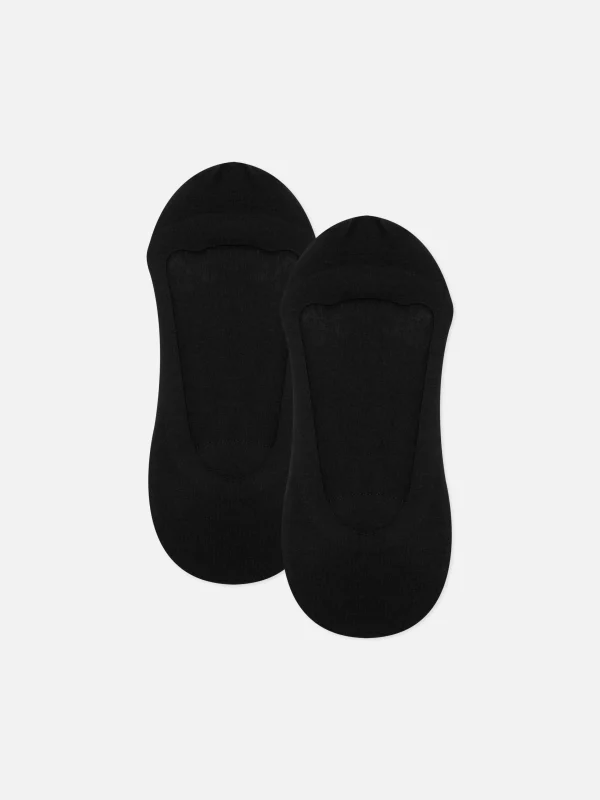 Primark 2-Pack Cushioned Footie Socks Black New