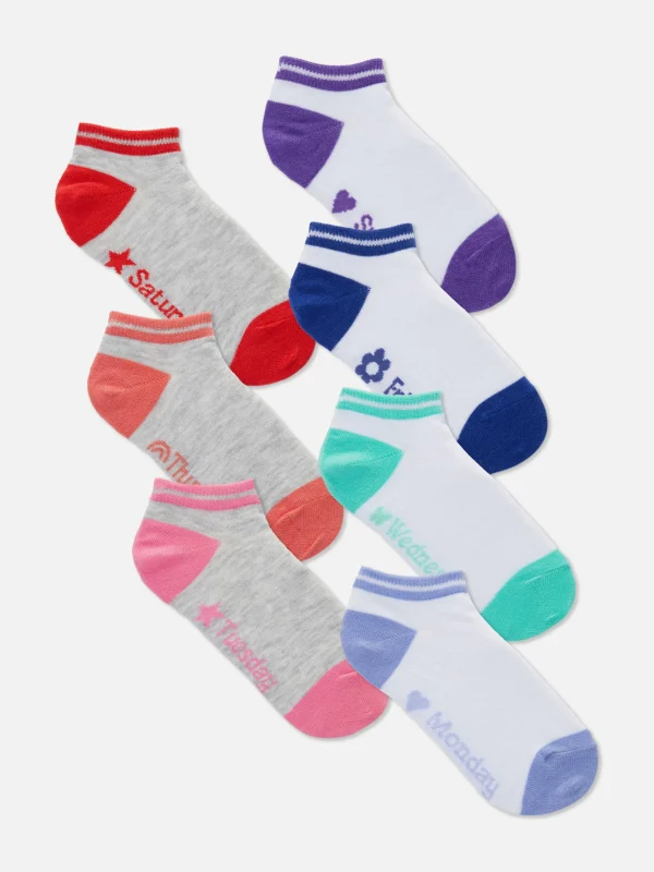 Primark 7-Pack Days Of The Week Ankle Socks White Shop