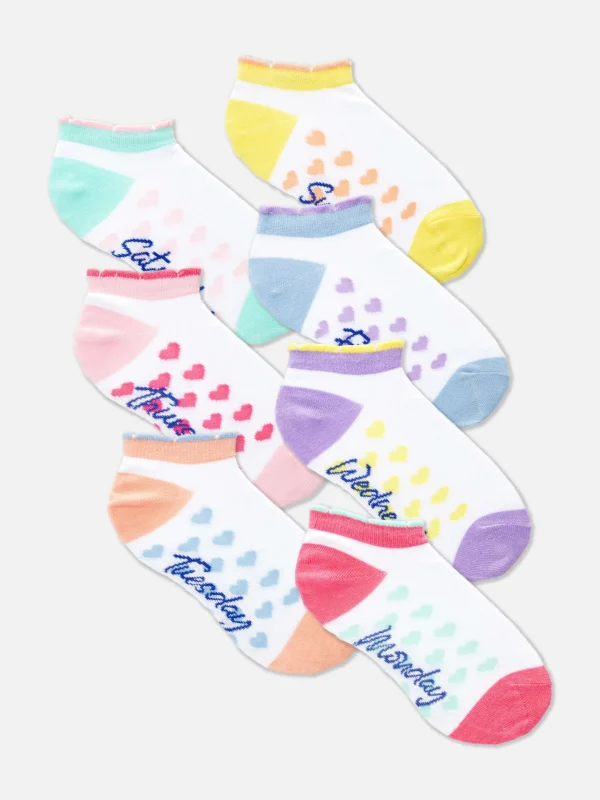 Primark 7-Pack Days Of The Week Sneaker Socks White Cheap