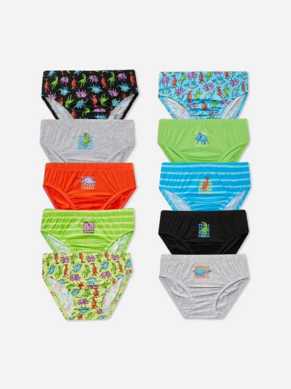 Primark 10-Pack Dinosaur Days Of The Week Briefs Multi Fashion