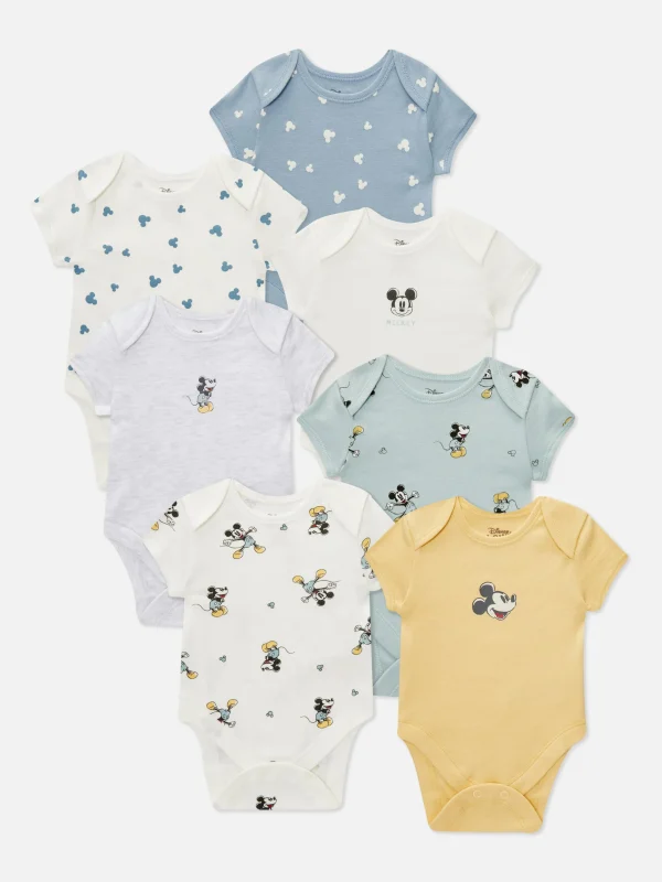 Primark 7-Pack Disney’s Mickey Mouse Bodysuits Blue Best Sale
