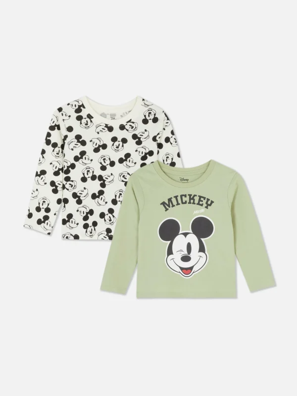 Primark 2-Pack Disney’s Mickey Mouse Long Sleeve T-shirts Green Cheap