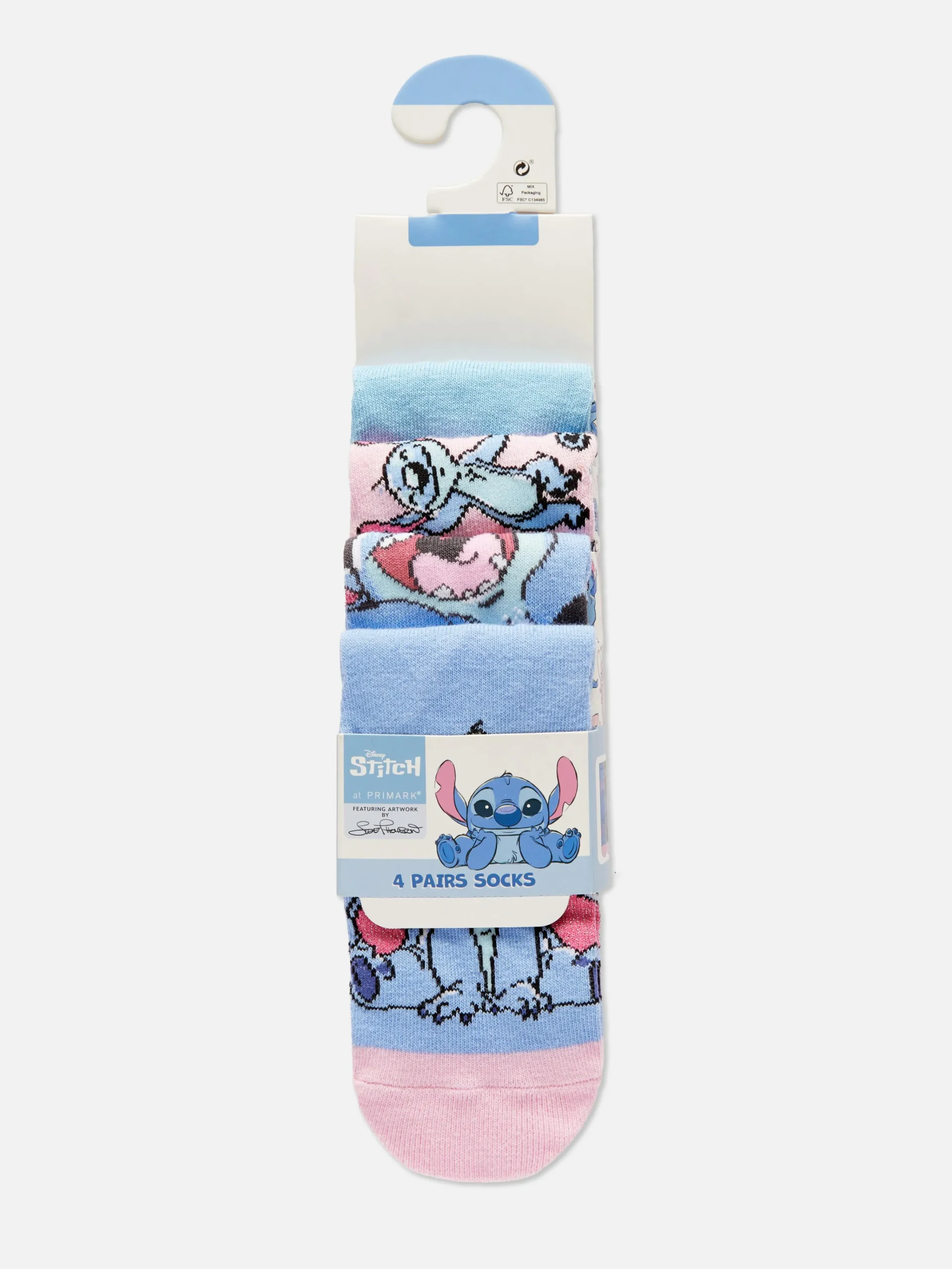 Primark 4-Pack Disney’s Stitch Ankle Socks Blue Cheap