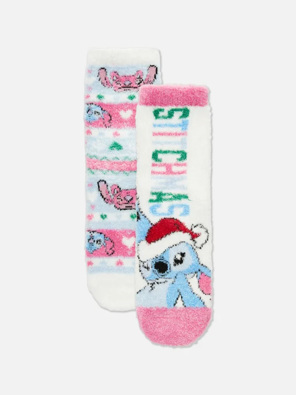 Primark 2-Pack Disney’s Stitch Festive Cozy Socks Blue Fashion