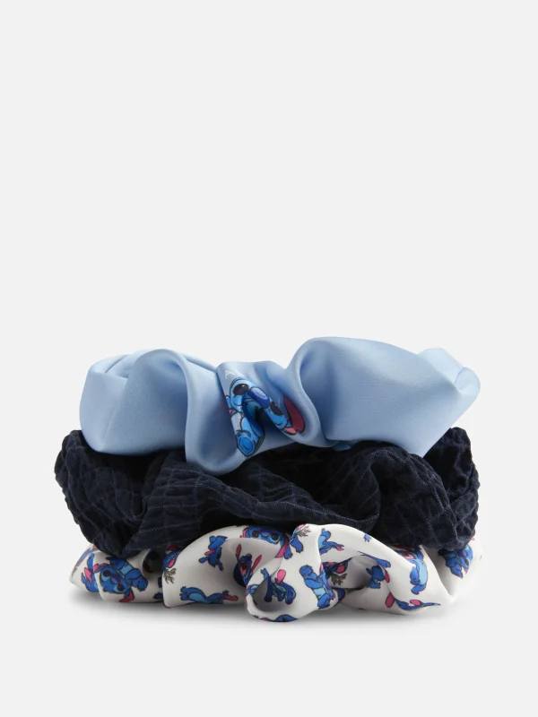 Primark 3-Pack Disney’s Stitch Hair Scrunchies Navy New