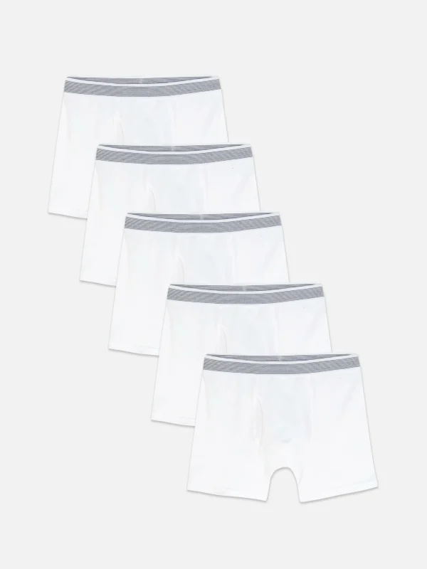 Primark 5-Pack Essential Boxer Briefs White Fashion