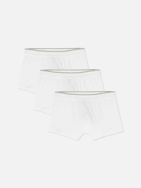 Primark 3-Pack Essential Boxer Briefs White New