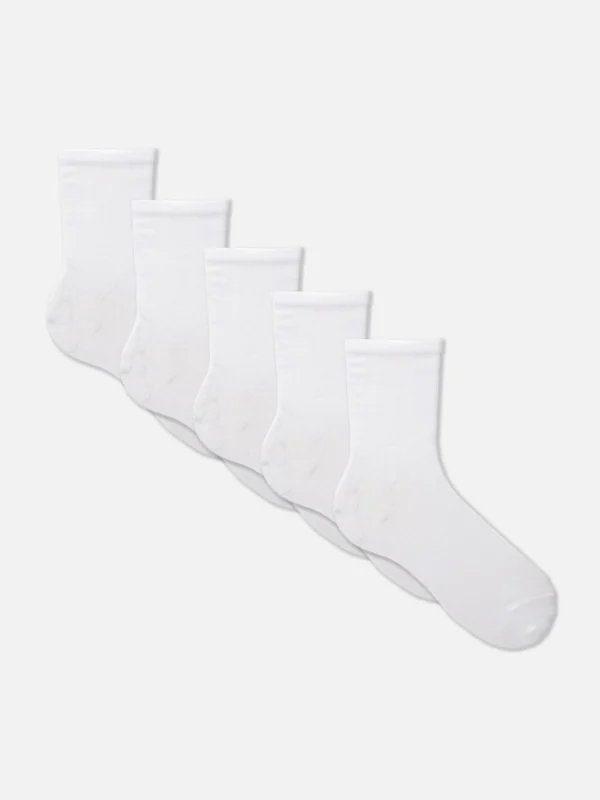Primark 5-Pack Essential Crew Socks White Best Sale