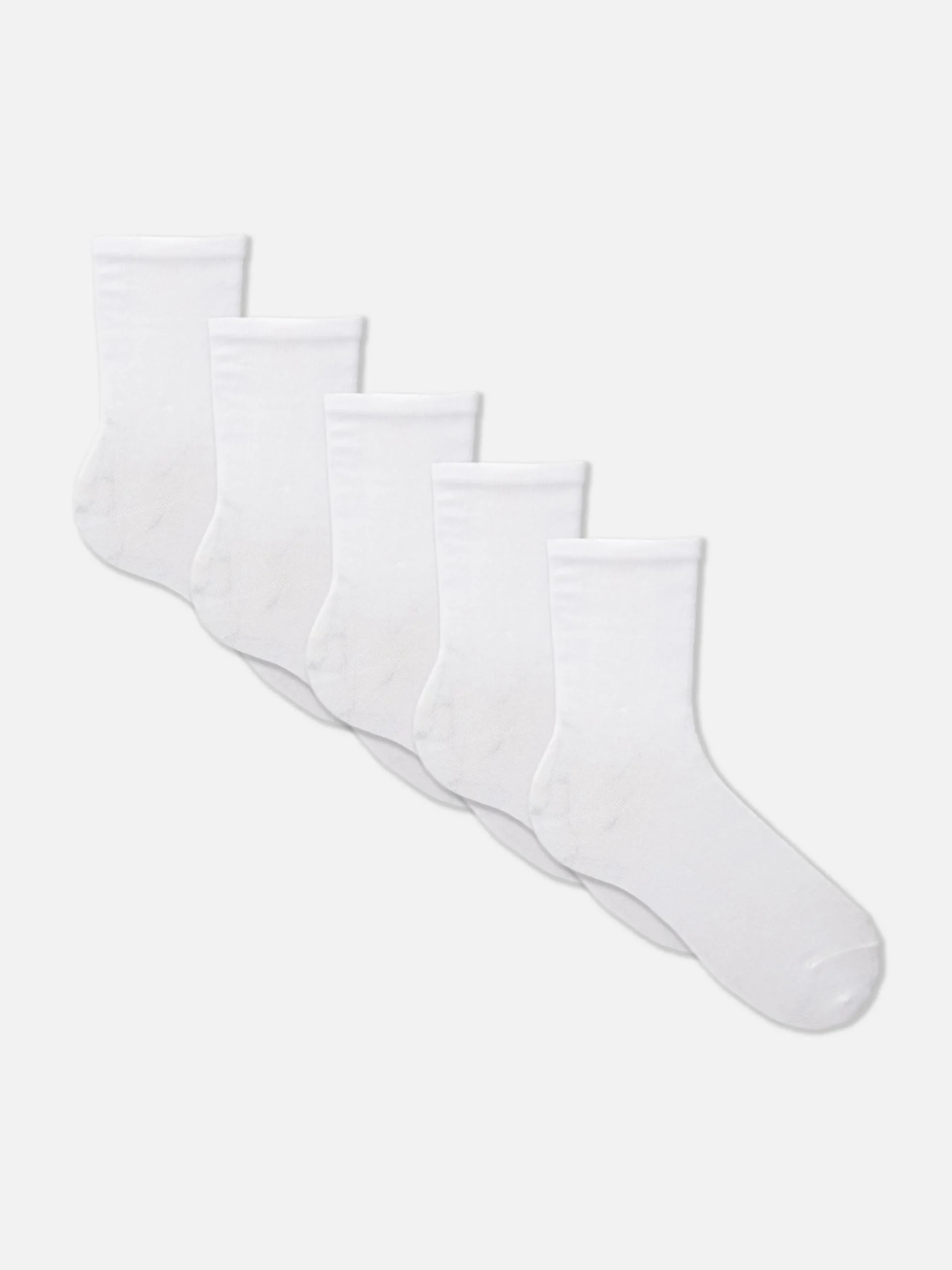 Primark 5-Pack Essential Crew Socks White Best Sale