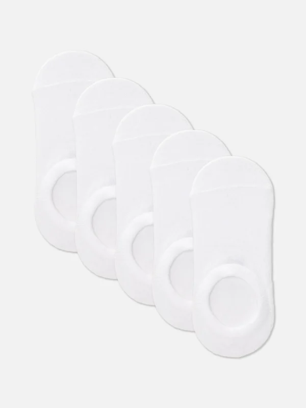 Primark 5-Pack Essential Invisible Socks White Clearance