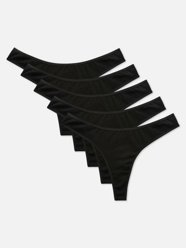 Primark 5-Pack Essential Thongs Black Online