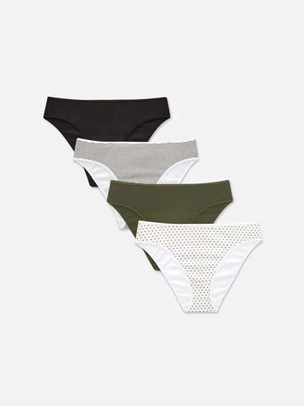 Primark 4-Pack Everyday Bikini Briefs Green Sale