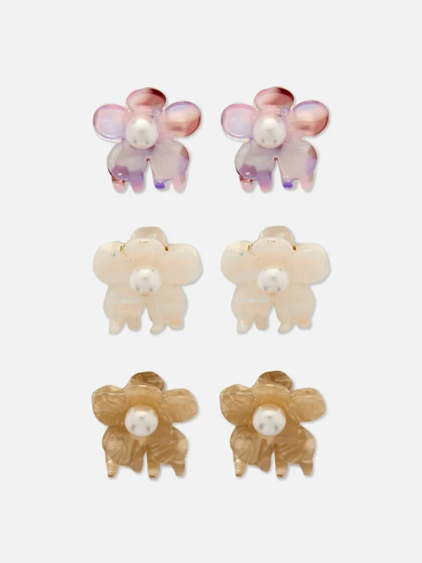 Primark 6-Pack Faux Pearl Flower Hair Clips White Shop