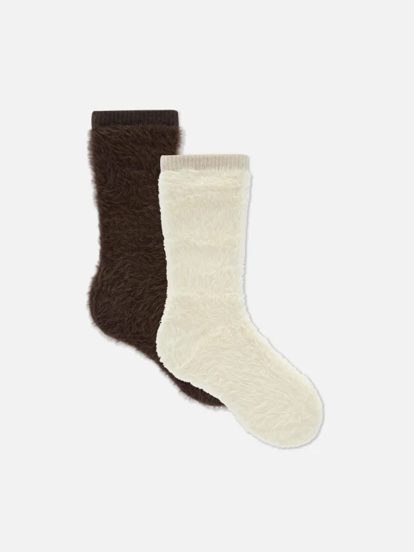 Primark 2-Pack Fluffy Socks Natural Fashion