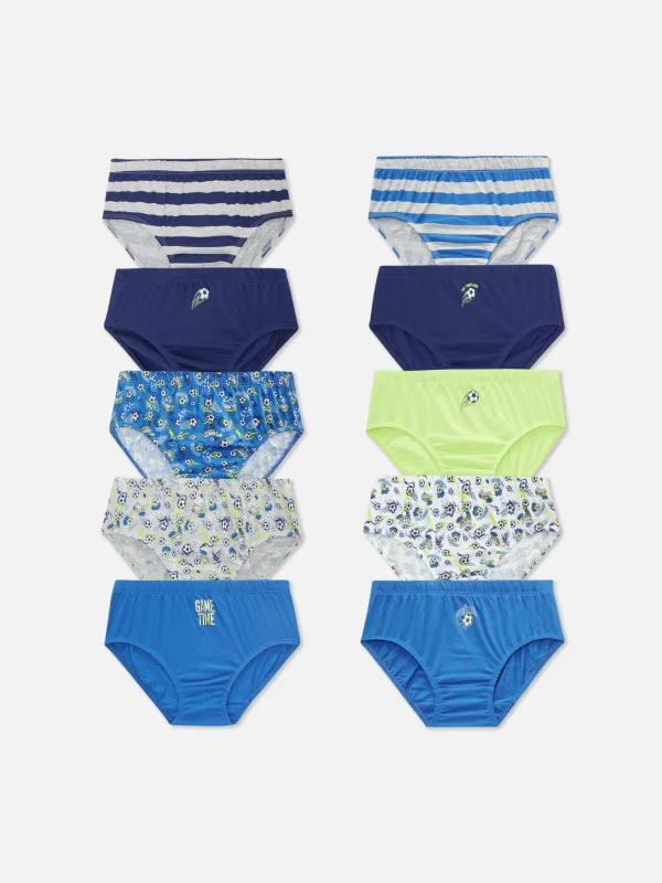 Primark 10-Pack Football Graphic Briefs Multi Best
